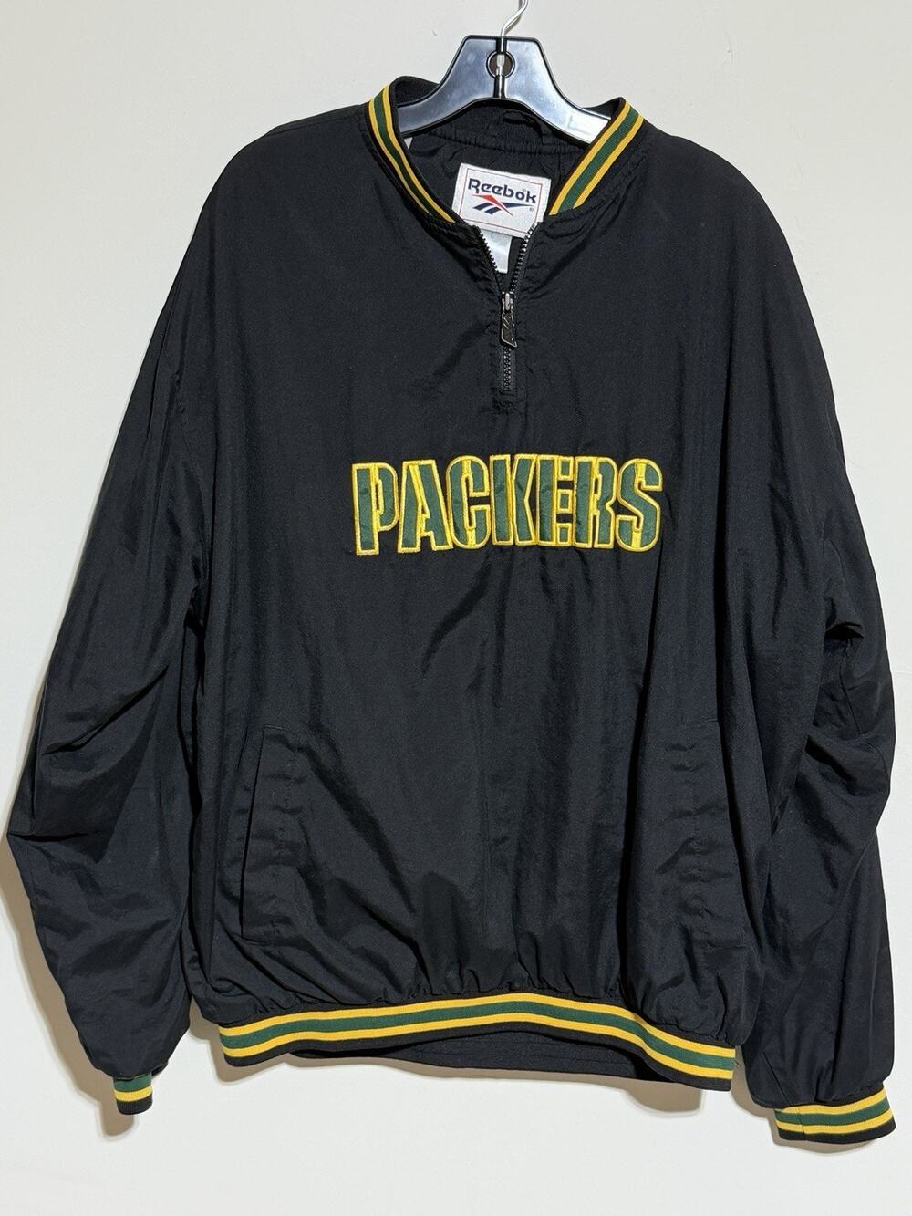 Vintage 90s Green Bay Packers Reebok Pullover Windbreaker Light Jacket Large NFL